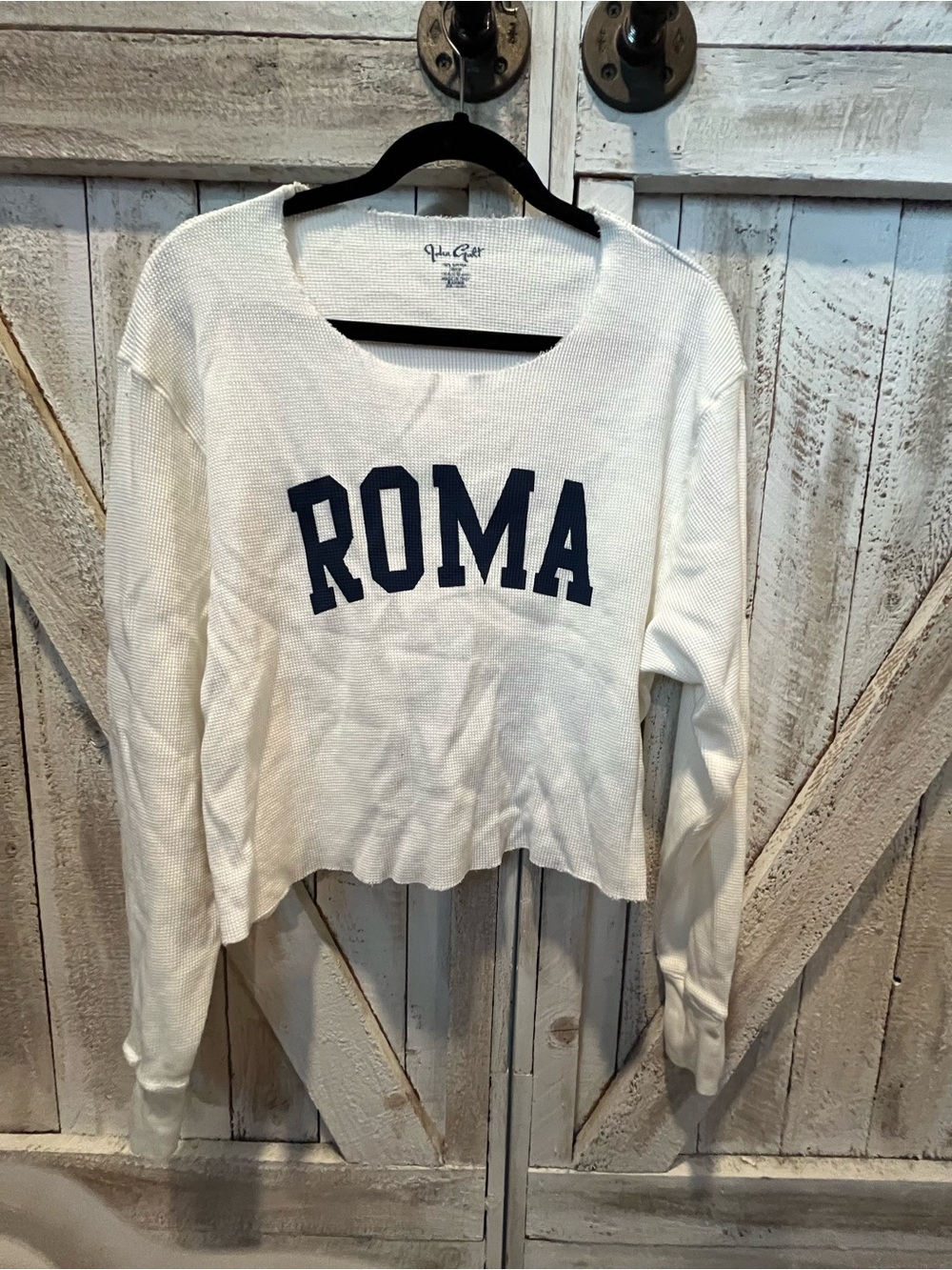 Brandy Melville/John Galt White ROMA Waffle Knit long sleeve